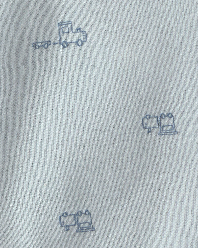 Baby Boy Train Side-Snap Tank - Blue