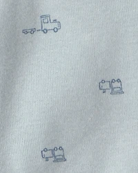 Baby Boy Train Side-Snap Tank - Blue