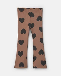 Baby Girl Heart Long-Sleeve Top & Pant Set - Brown/Black