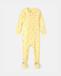 Baby Lemon 100% Cotton Snug Fit 1-Piece Pajama Set - Yellow