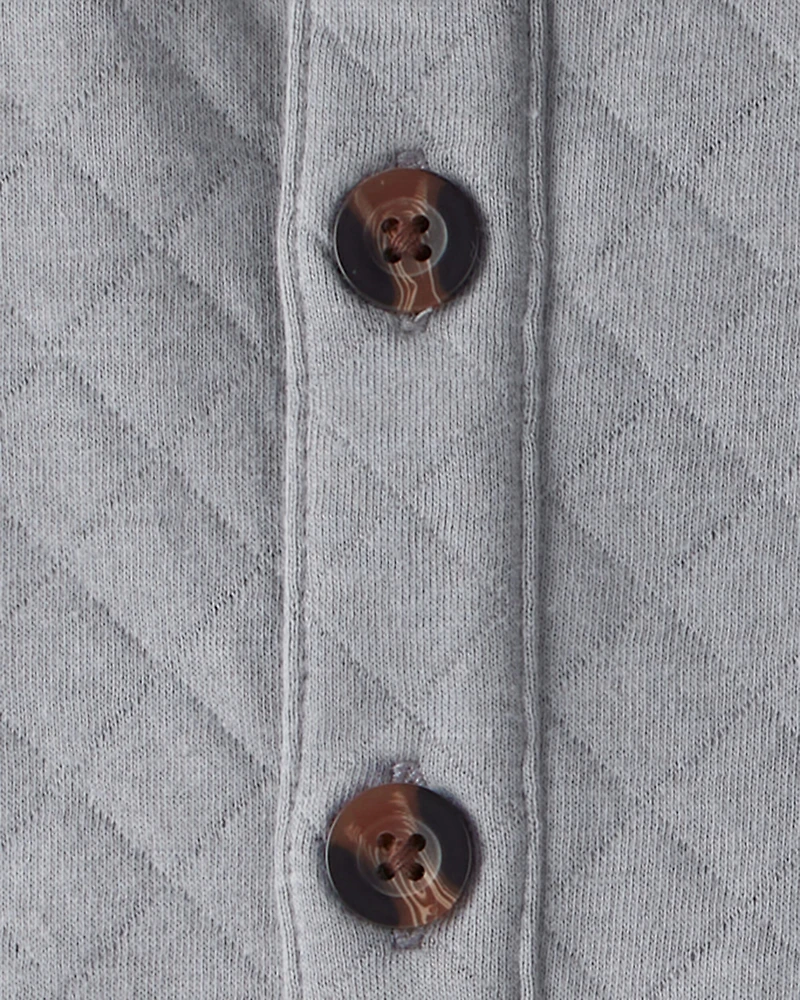 Baby Boy 3-Piece Quilted Button-Down Outfit Set - Grey/Black