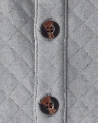 Baby Boy 3-Piece Quilted Button-Down Outfit Set - Grey/Black