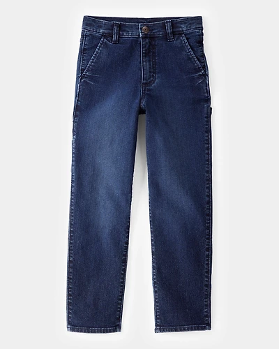 Boys Baggy Iconic Denim Carpenter Pants - Indigo Wash