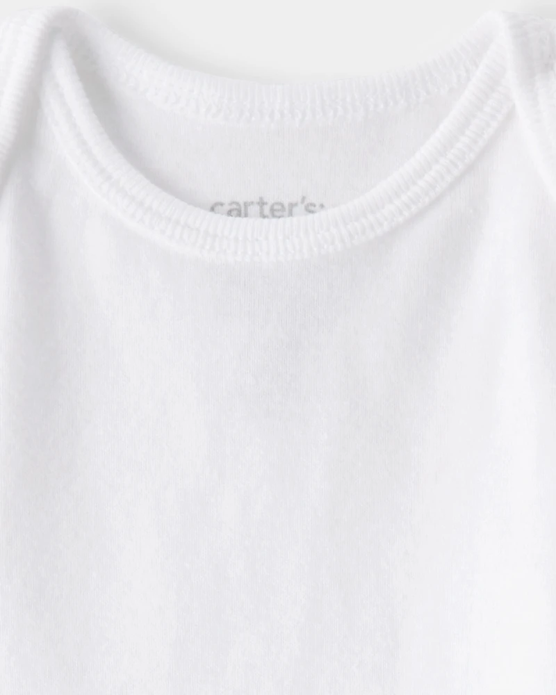 Baby 10-Pack Sleeveless Cotton Bodysuits - White