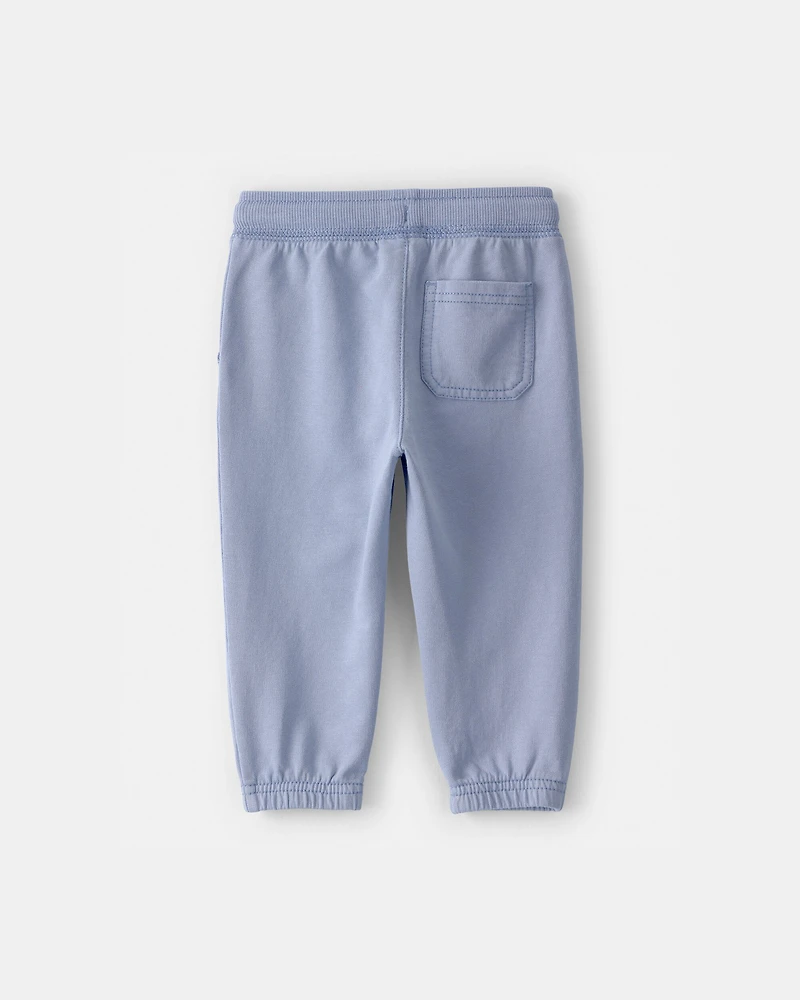 Baby Drawstring Knit Joggers - Blue
