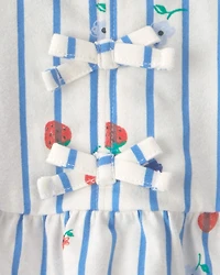 Baby Girl 2-Piece Strawberry Top & Short Set - Blue/Red