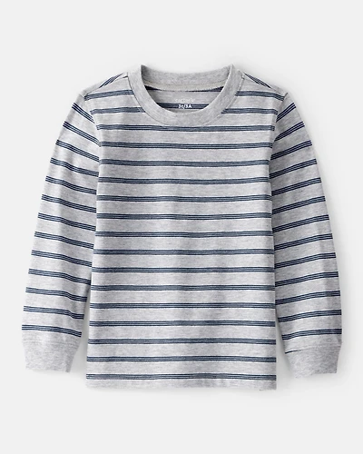 Toddler Boy Striped Long-Sleeve Tee - Grey