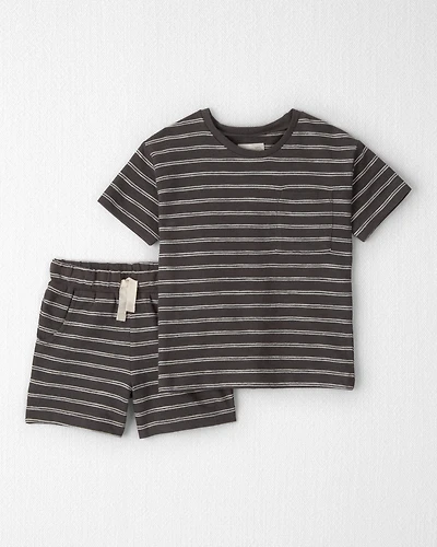 Toddler 2-Piece Top & Short Set Made with Organic Cotton in Stripes