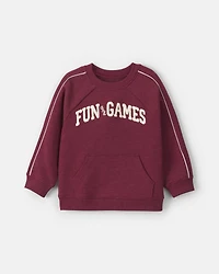 Toddler Boy 'Fun & Games' Pullover Sweatshirt - Burgundy