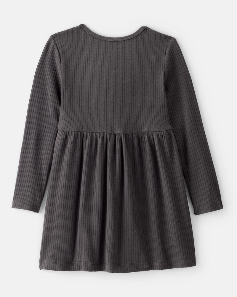 Toddler Girl Long-Sleeve Dress - Black