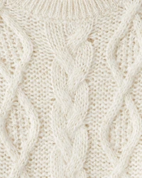 Toddler Girl Metallic Cable Knit Long-Sleeve Sweater - Ivory