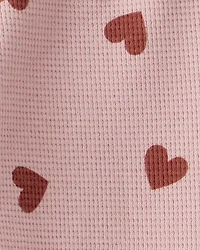 Baby Waffle Knit Set Made with Organic Cotton in Heart Print