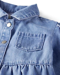 Toddler Girl Organic Cotton Denim Dress