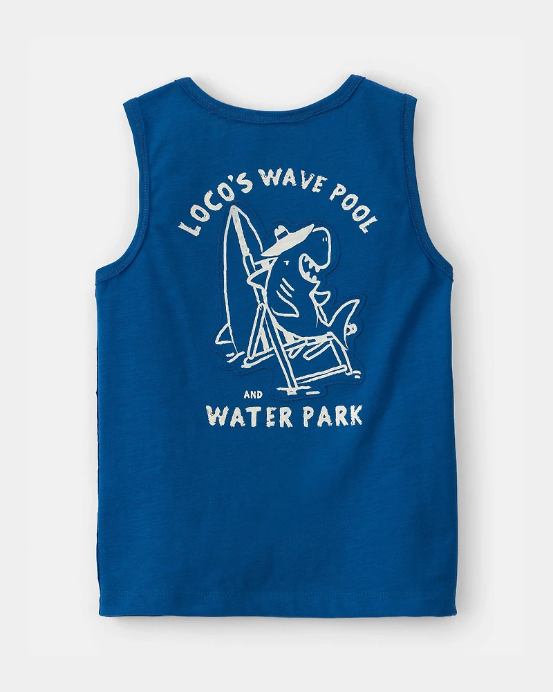 Toddler Boy Shark Tank Top - Navy Blue