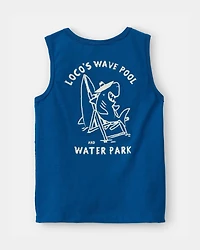Toddler Boy Shark Tank Top - Navy Blue