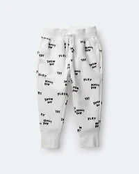 Toddler City Park™ Jogger Pant in Snow Day Print - Cream
