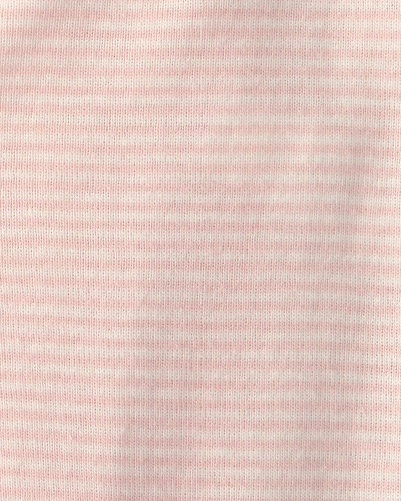 Baby Girl Striped 100% Cotton Sleep & Play Pajama - Pink