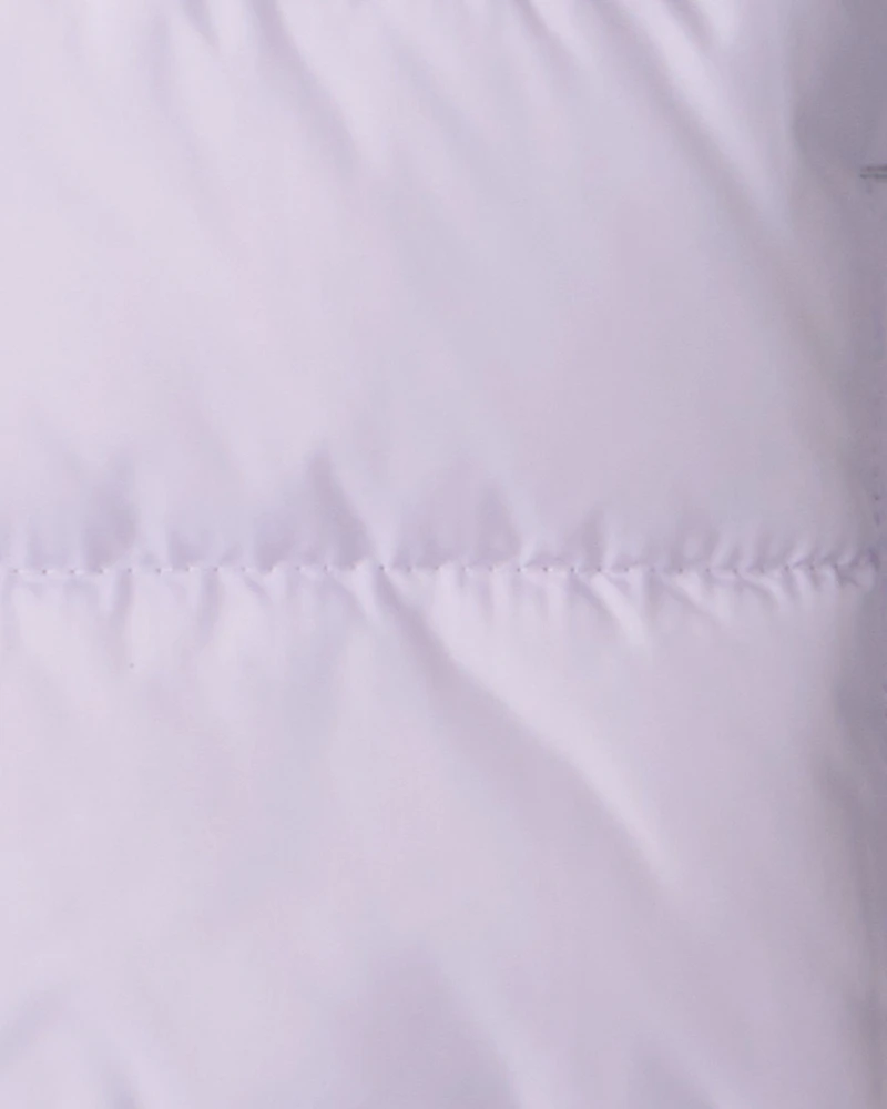 Kid Packable Hooded Puffer Jacket - Purple