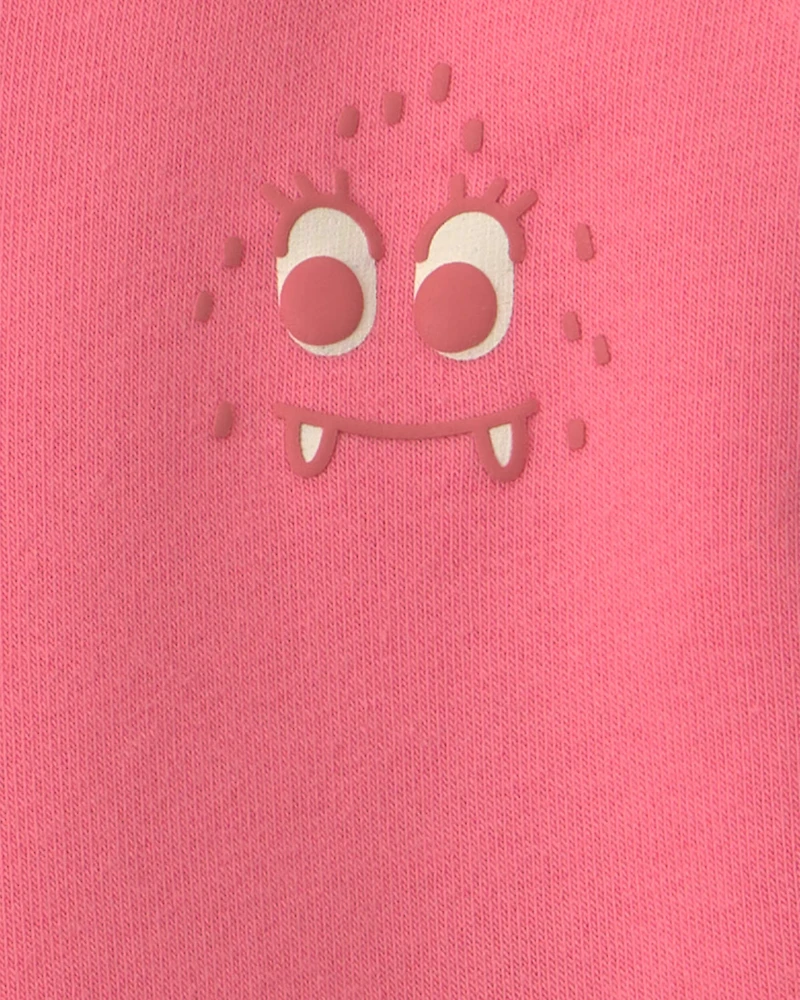 Baby Girl Monster Fleece Pullover Sweatshirt - Pink