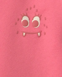 Baby Girl Monster Fleece Pullover Sweatshirt - Pink