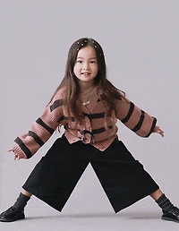 Toddler Girl Wide Leg Pocket Pant - Black