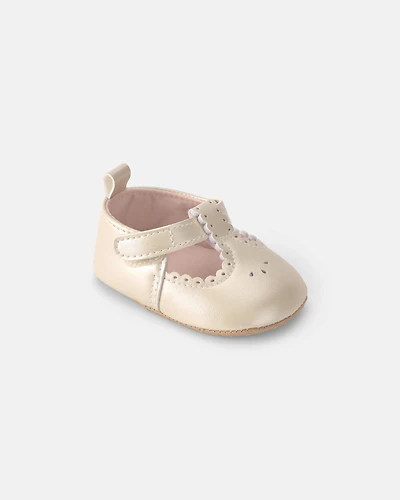 Baby Girl Eyelet Mary Jane Flats - White