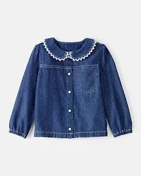 Toddler Girl Western Denim Long-Sleeve Top - Blue