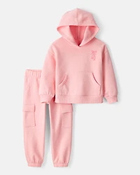 Toddler Girl 2-Piece DayDream Fleece Ballet Long-Sleeve Hoodie & Pant Set - Pink