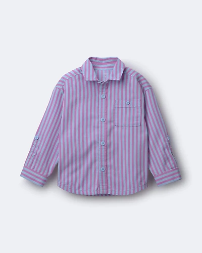 Toddler Boy Button-Down Long-Sleeve Shirt in Stripes
