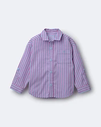 Toddler Boy Button-Down Long-Sleeve Shirt in Stripes