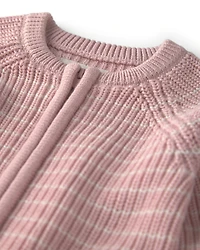 Baby Girl Organic Cotton Sweater Knit Jumpsuit