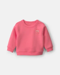 Baby Girl Monster Fleece Pullover Sweatshirt - Pink