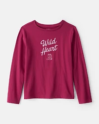 Girls Wild Heart Long-Sleeve Graphic Tee - Pink