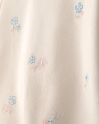 Toddler Girl 2-Piece Floral French Terry Top & Skort Set - Cream