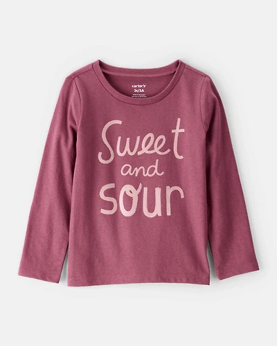 Toddler Girl Sweet & Sour Long-Sleeve Graphic Tee - Red