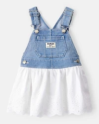 Baby Eyelet Denim Jumper Dress