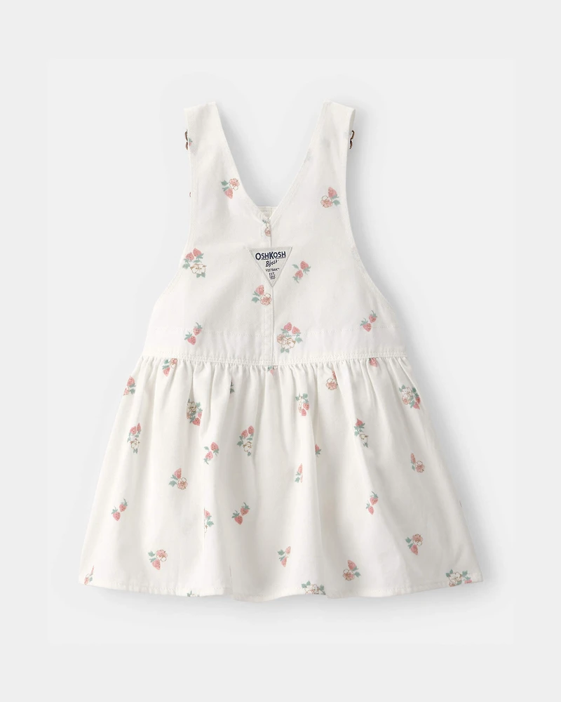 Toddler Girl Strawberry Skirtall - White