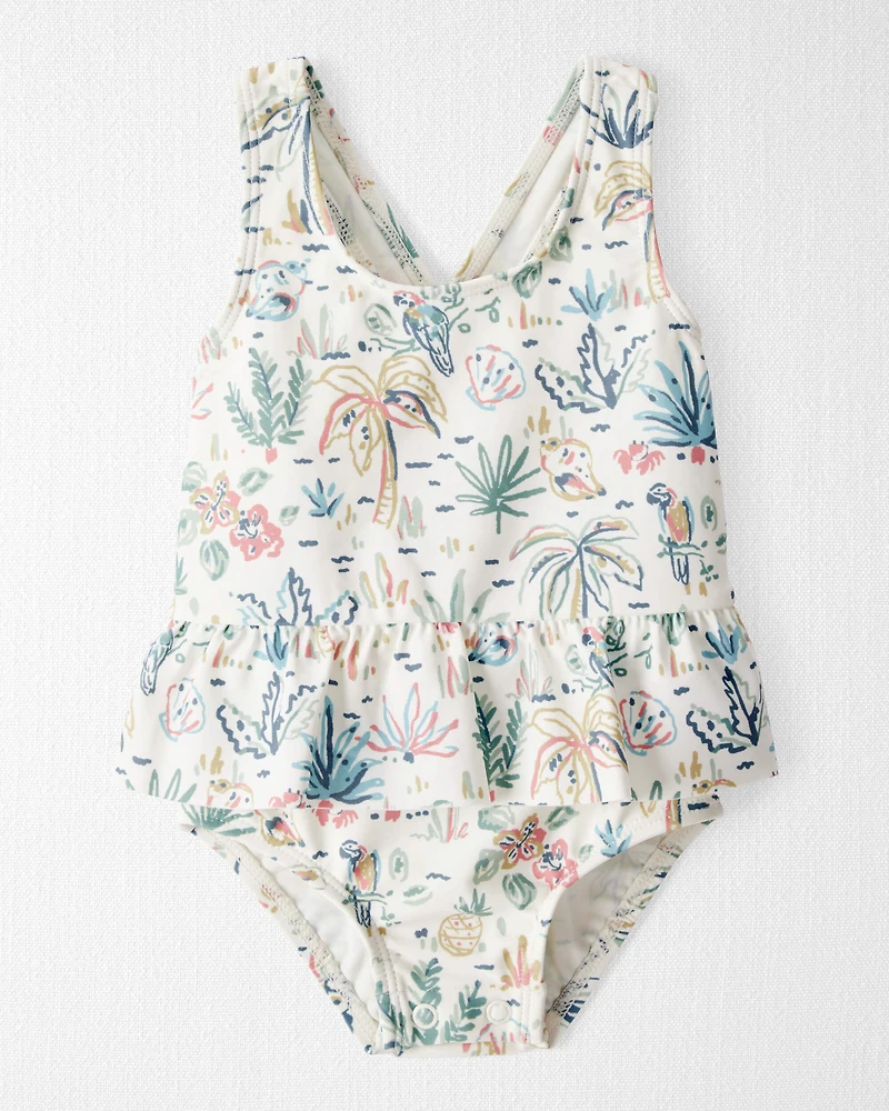 Baby Girl Recycled Tropical-Print Swimsuit