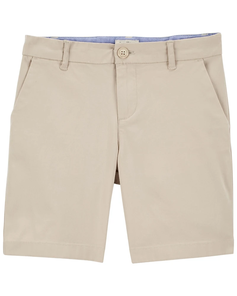 Girls Stretch Chino Shorts - Khaki