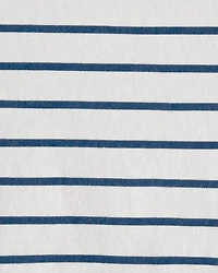 Toddler Girl Striped Short-Sleeve Dress - Blue/Ivory