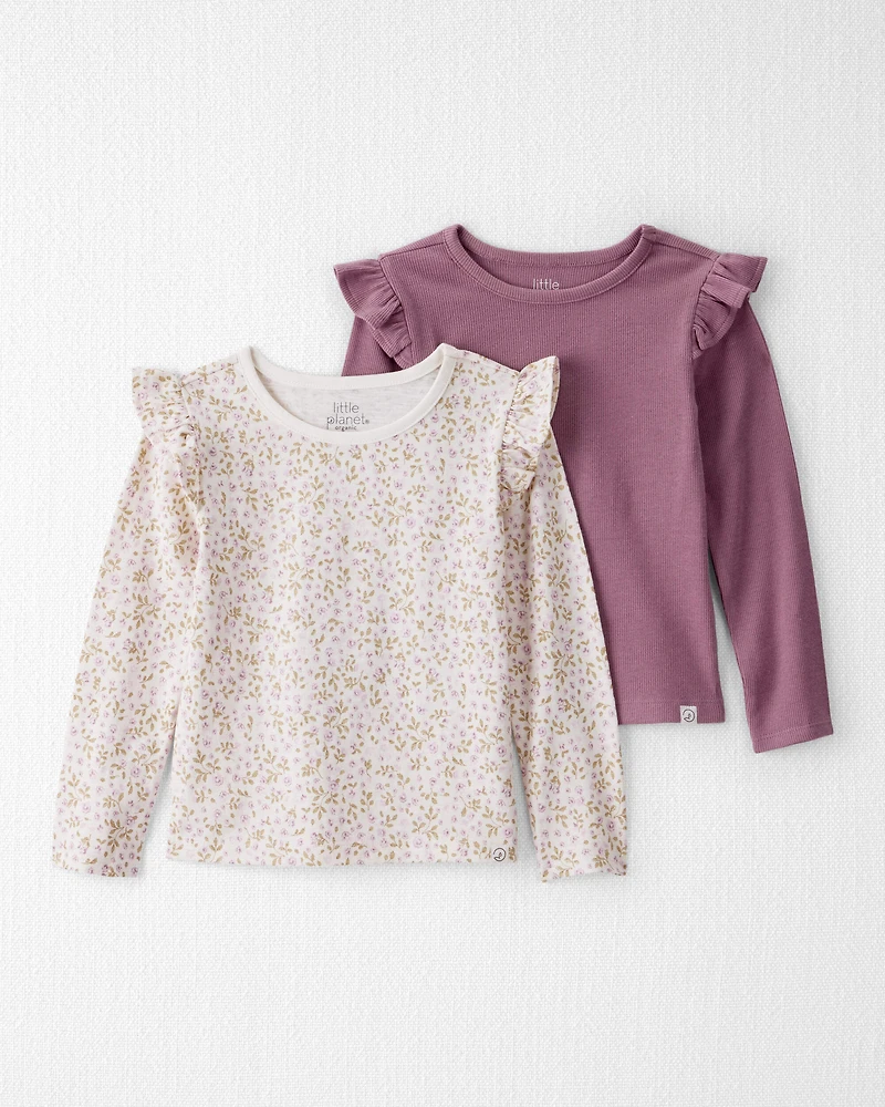 Toddler Girl 
2-Pack Organic Cotton Tees in Botanic Muse Print