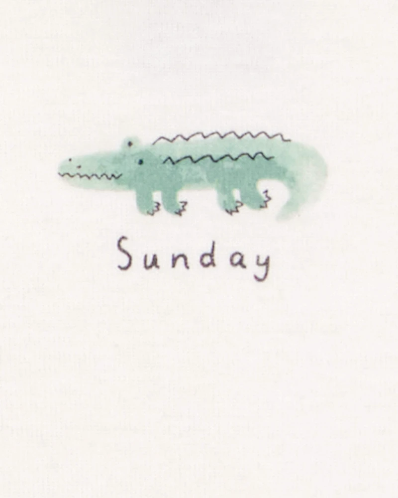 Baby 7-Pack Days Of The Week Short-Sleeve Cotton Bodysuits - Ivory