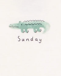 Baby 7-Pack Days Of The Week Short-Sleeve Cotton Bodysuits - Ivory