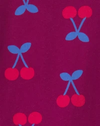 Toddler Girl Cherry Long-Sleeve Top - Burgundy