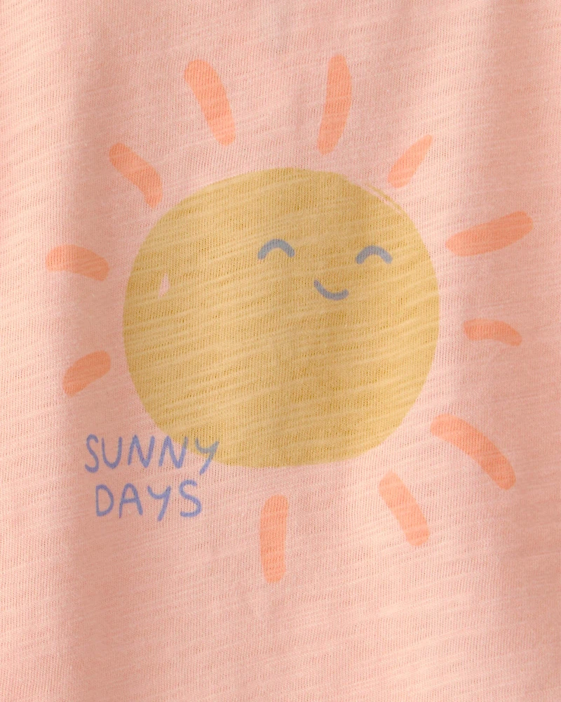 Baby Girl 2-Piece 'Sunny Days' Top & Short Set - Orange