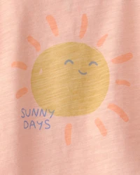 Baby Girl 2-Piece 'Sunny Days' Top & Short Set - Orange