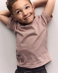 Toddler 'Good Mood' Relaxed Tee - Mauve