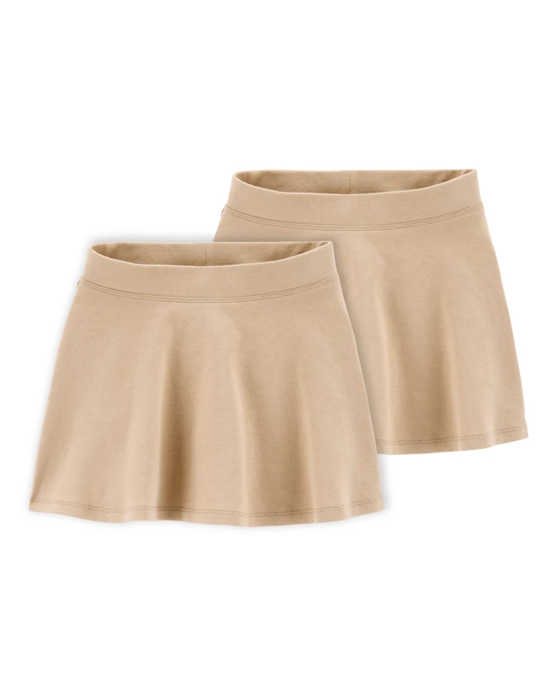 Toddler 2-Pack Ponte Knit Uniform Skirts - Khaki
