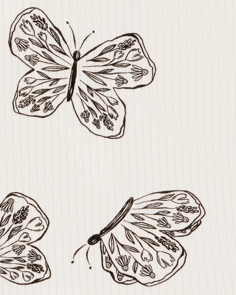 Baby Girl 2-Piece Butterfly Tank & Bike Short Set - Ivory