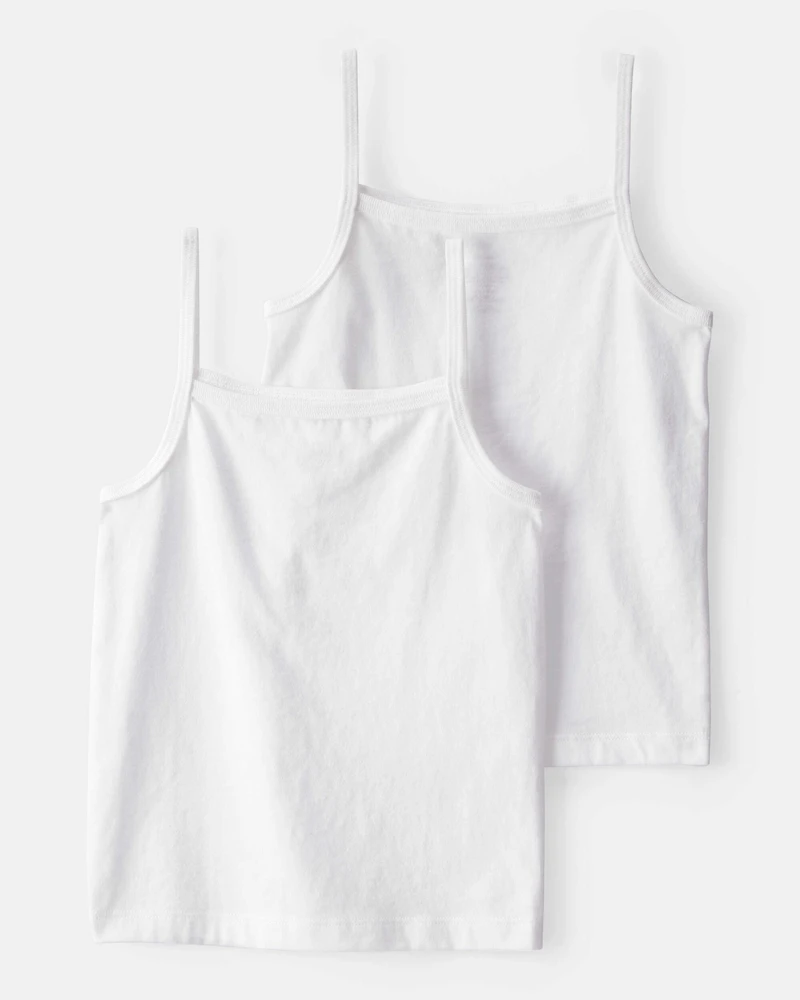 Girls 2-Pack Cami Tank Tops - White
